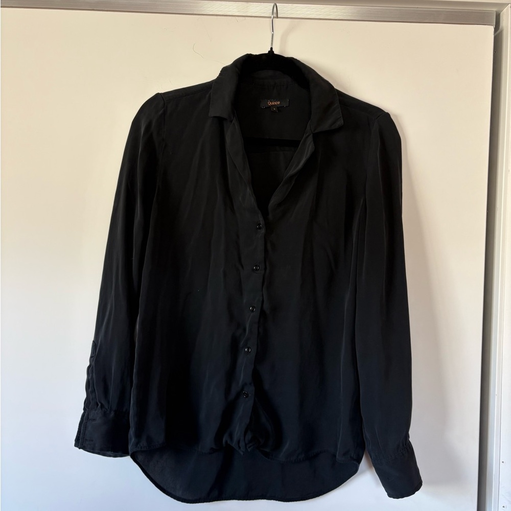 Quince Silk Black Women's Blouse